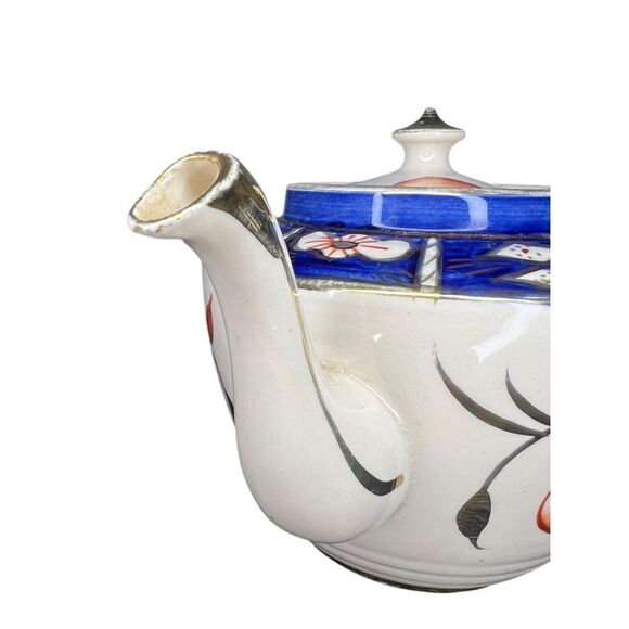 ARTHUR WOOD ENGLAND TEAPOT IMARI GAUDY WELSH VINTAGE 3783 - Picture 2 of 7